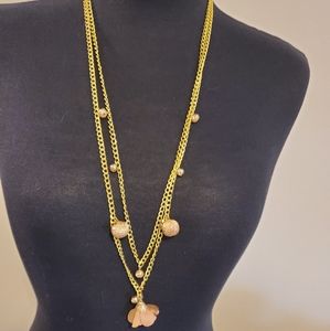 Goldtone and Brown Accent Necklace